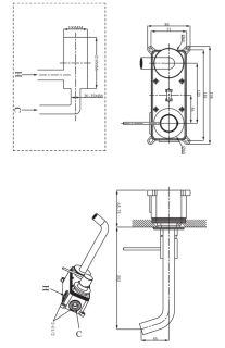 Встраиваемый смеситель для раковины Raiber Graceful RPG-004 золото матовое